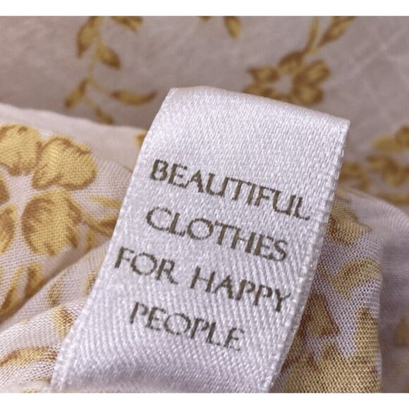 Indah Top S Yellow Floral Print Crop Ruffle Cotton Tank Flowy Boho Fairycore - Picture 8 of 8